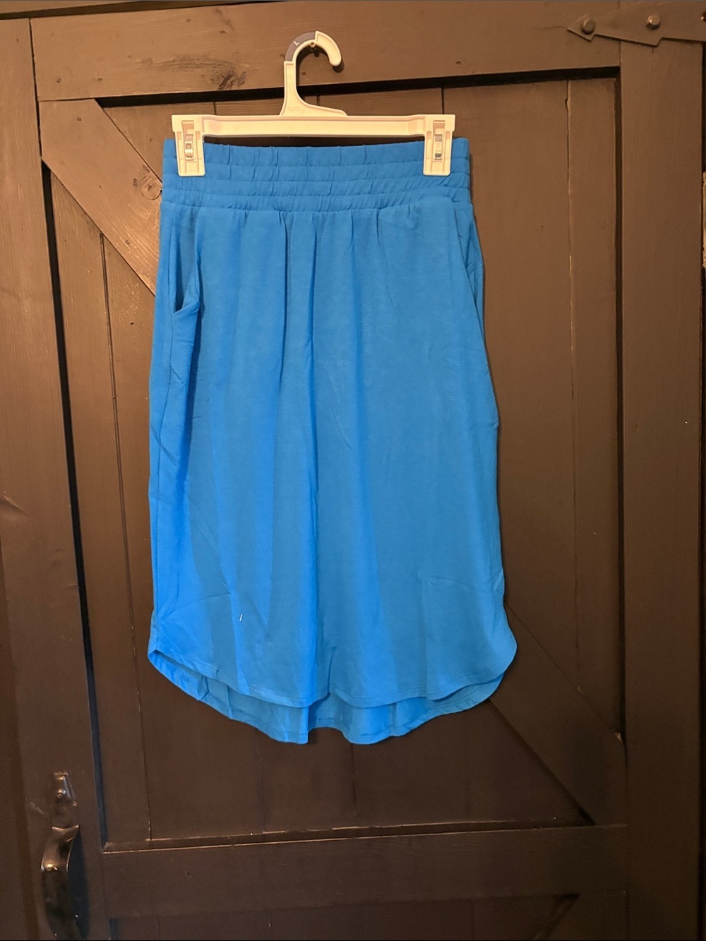 Zenana Outfitters Bright Blue High-Low Midi Skirt